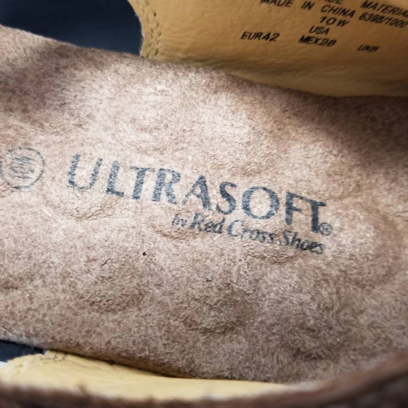 Red Cross Shoes Ultrasoft Womens Slingback Sandals Brown Leather Buckle 10 W - Picture 10 of 12